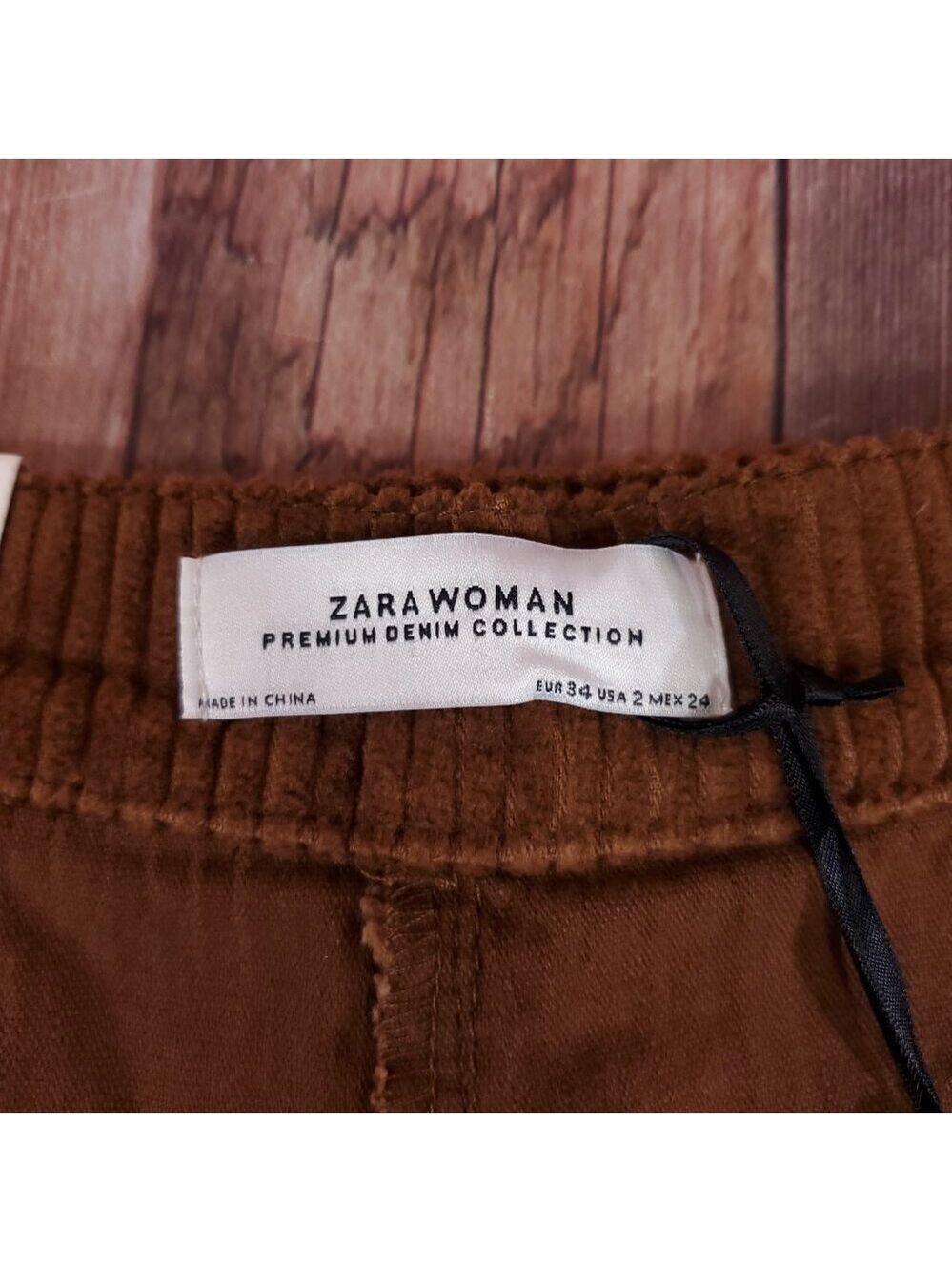 NWT Zara Womens Size 2 The Marine Culotte in Sweet Corduoiry Wide Leg Pants - Picture 11 of 15